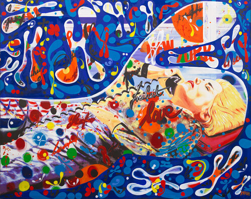 Sharon Stone and colors by Master Phago, Print for Sale on Singulart