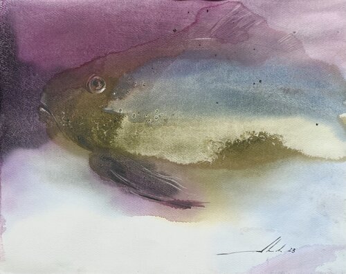 Sleepy fish von Natalia Averianova, Malerei kaufen auf Singulart