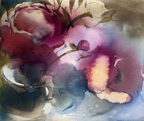 Bloom of Celestial Peonies von Natalia Averianova, Malerei kaufen auf Singulart