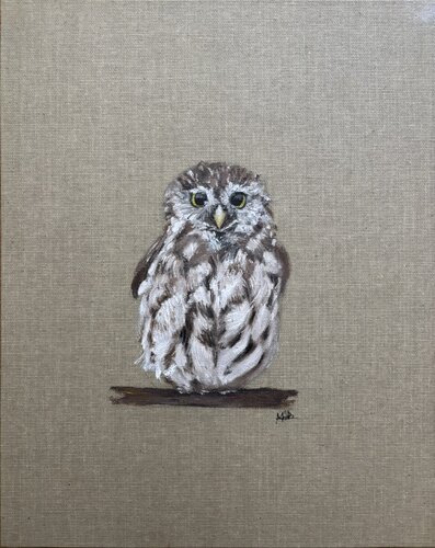 Petite chouette van Marie-Alix Bourely, Schilderij te koop op Singulart
