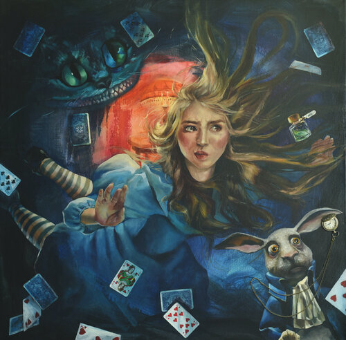 Alice in Wonderland van Anna Gold, Schilderij te koop op Singulart