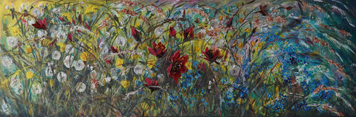 Wildblumenwiesw di Anna Gold, Pittura in vendita su Singulart
