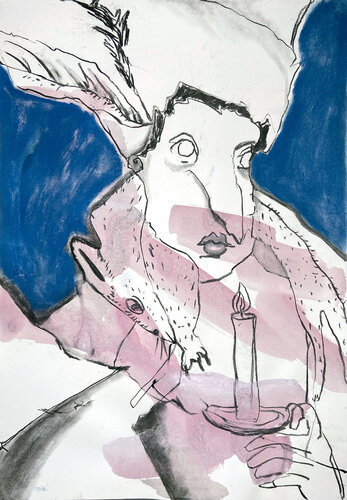 Adeliger im Morgenmantel di Sissy Schneider, Disegno in vendita su Singulart