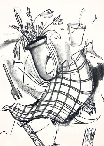 Tablecrash van Sissy Schneider, Tekening te koop op Singulart