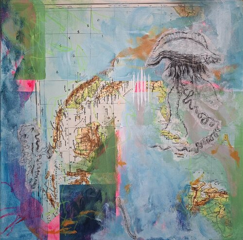 Swimming in the ozean von Hanne Paterno, Malerei kaufen auf Singulart