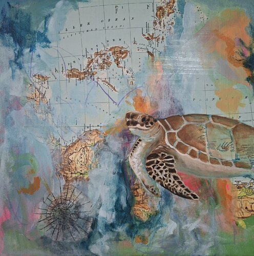 Swimming in the ozean von Hanne Paterno, Malerei kaufen auf Singulart