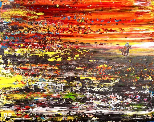 Ride across tumbleweed van Roland (Rolany) Schmidt-Cornehl, Schilderij te koop op Singulart