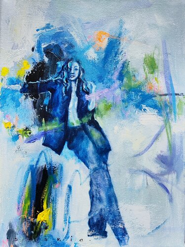 Blue Sunset von Saskia van Drunen, Malerei kaufen auf Singulart