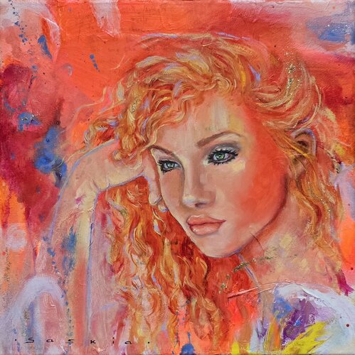 Vision in Orange par Saskia van Drunen, Peinture en vente sur Singulart