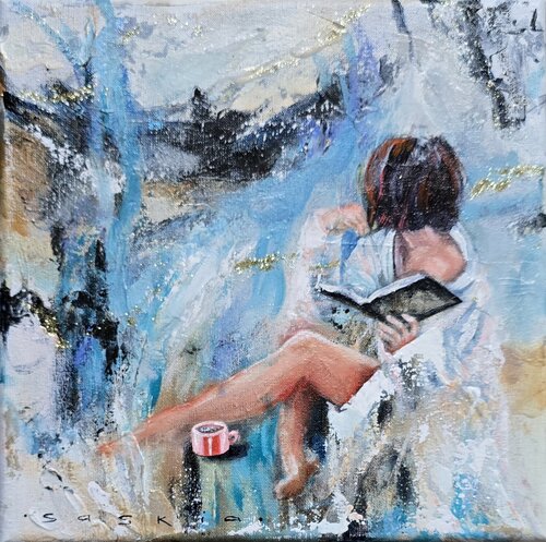 Cup of Fiction and Cloudy Skies van Saskia van Drunen, Schilderij te koop op Singulart