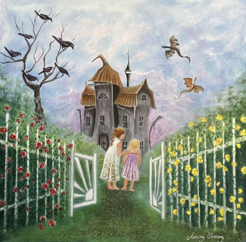 The rose garden di Annika Eliasson, Pittura in vendita su Singulart