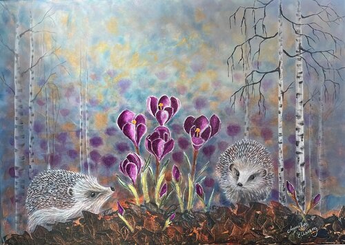 Hedgehogs van Annika Eliasson, Schilderij te koop op Singulart