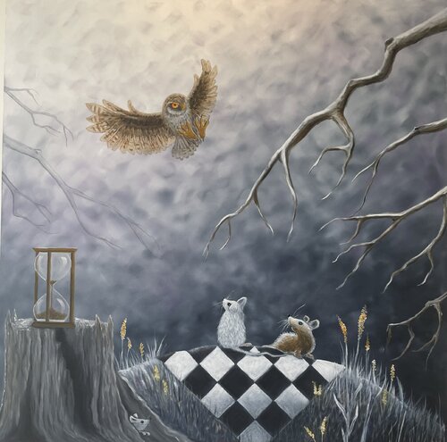 Checkmate? van Annika Eliasson, Schilderij te koop op Singulart