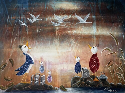 Migratory birds van Annika Eliasson, Schilderij te koop op Singulart