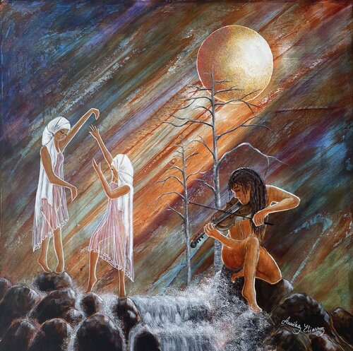 The Violin di Annika Eliasson, Pittura in vendita su Singulart