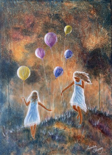 Best friends van Annika Eliasson, Schilderij te koop op Singulart