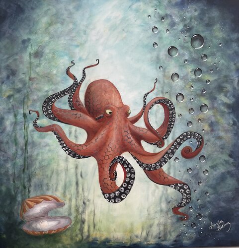 In the deep of the sea van Annika Eliasson, Schilderij te koop op Singulart