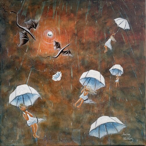 The umbrella trip von Annika Eliasson, Malerei kaufen auf Singulart