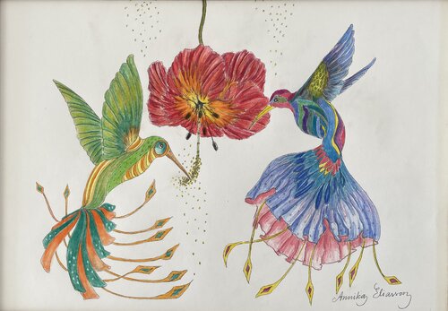 Hummingbirds par Annika Eliasson, Œuvre sur papier en vente sur Singulart