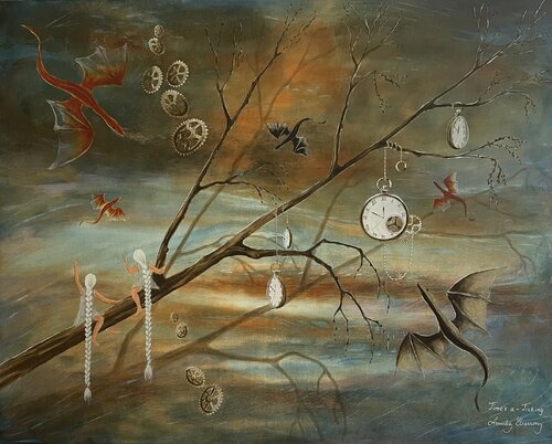 Time's a - Ticking by Annika Eliasson, Painting for Sale on Singulart