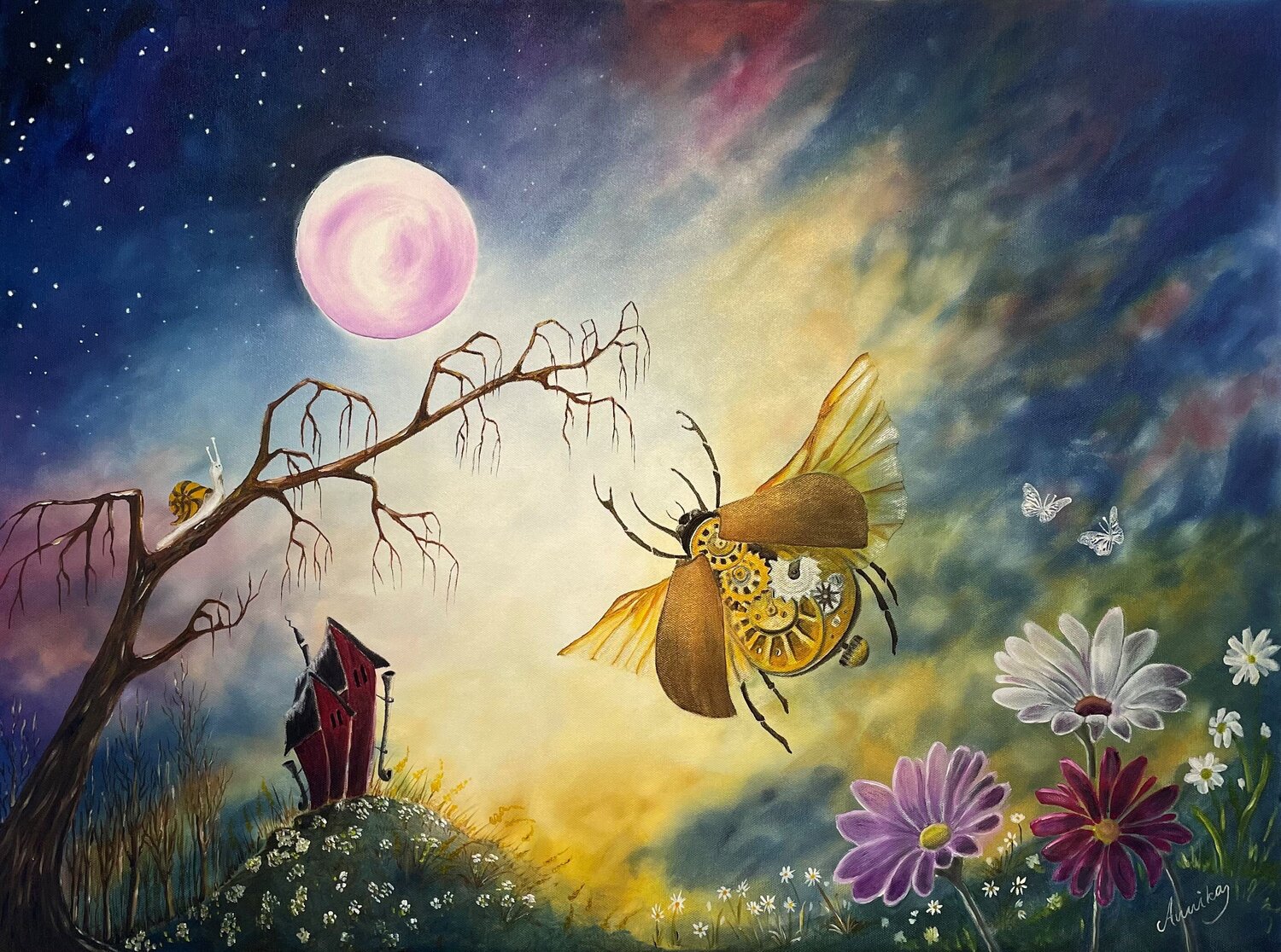 Guardian of the garden Annika Eliasson Originalgemälde zu verkaufen
