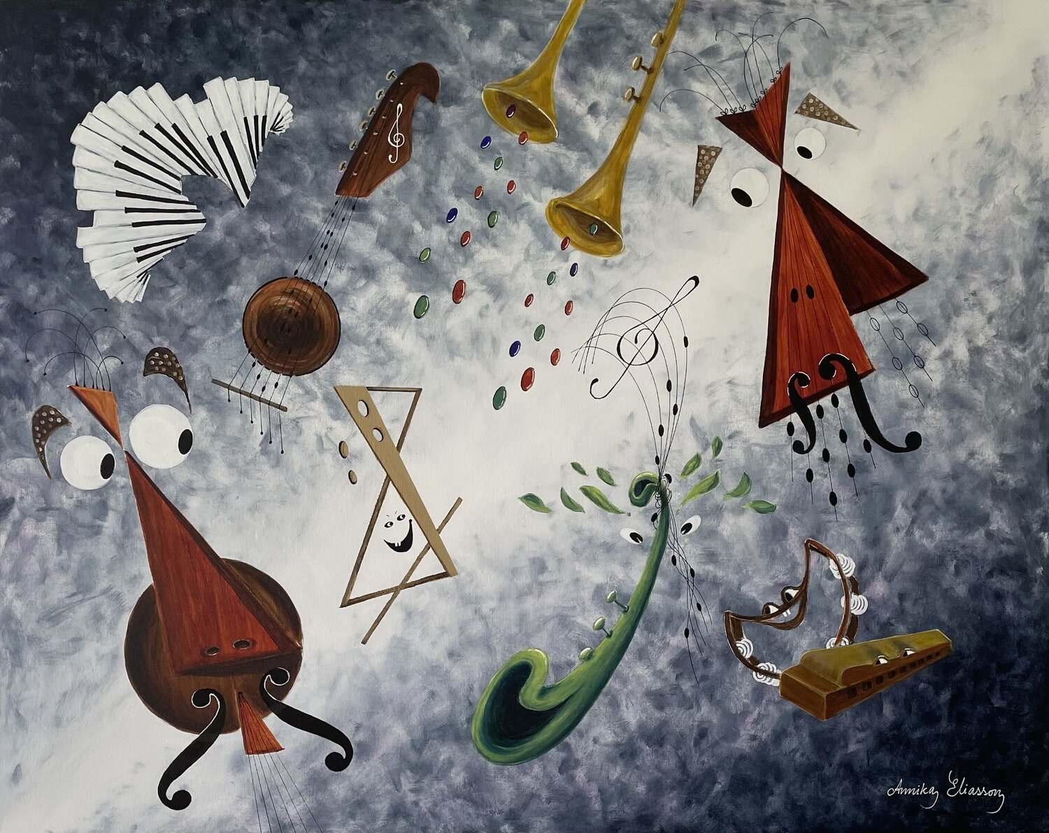 Musical dynamics Annika Eliasson Original painting for sale