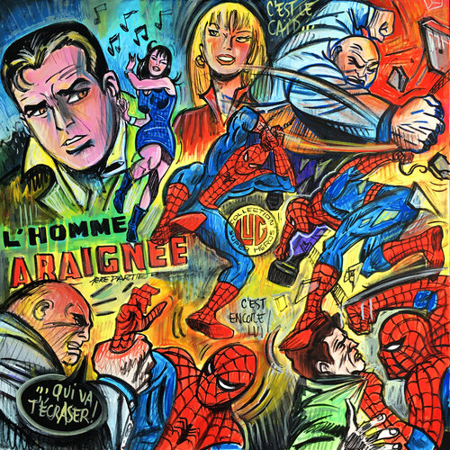 L'homme araignée - Spider Man by Gilles Pierre, 회화 for Sale on Singulart