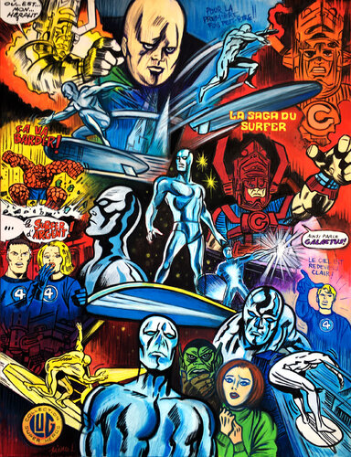La saga du surfer d'argent / silver surfer di Gilles Pierre, Pittura in vendita su Singulart