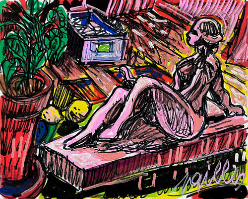 LA MUSE AUX CITRONS van Gilles Pierre, Schilderij te koop op Singulart