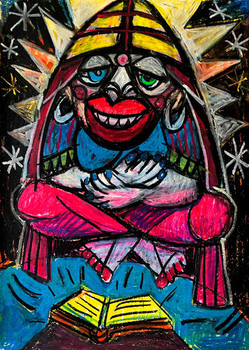 LA PAPESSE du Tarot de Saint-Etienne - ARCANE N°2 par Gilles Pierre, Œuvre sur papier en vente sur Singulart