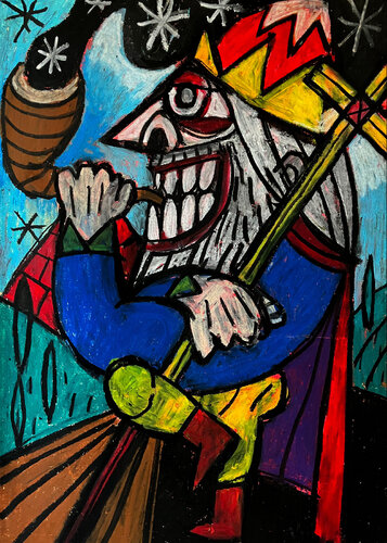 L'EMPEREUR du Tarot de Saint-Etienne - ARCANE N°4 par Gilles Pierre, Œuvre sur papier en vente sur Singulart