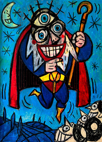 LE PAPE du Tarot de Saint-Etienne - ARCANE N°5 by Gilles Pierre, Work on Paper for Sale on Singulart