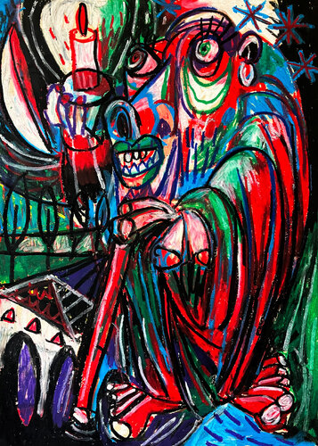 L'HERMITE du Tarot de Saint-Etienne - ARCANE N°9 by Gilles Pierre, Work on Paper for Sale on Singulart