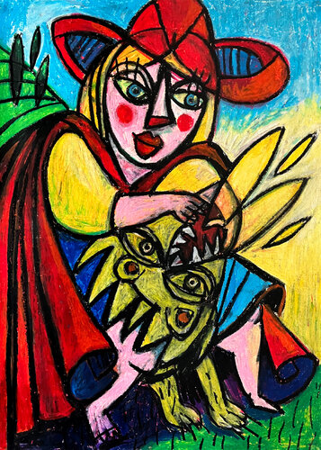 LA FORCE du Tarot de Saint-Etienne - ARCANE N°11 par Gilles Pierre, Œuvre sur papier en vente sur Singulart