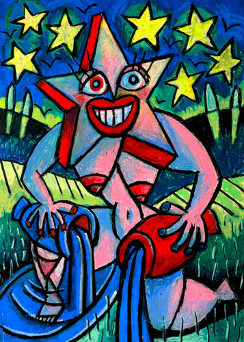 L'ETOILE du Tarot de Saint-Etienne - ARCANE N°17 van Gilles Pierre, Werk op papier te koop op Singulart