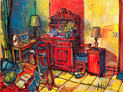 Le salon à Sète di Gilles Pierre, Pittura in vendita su Singulart