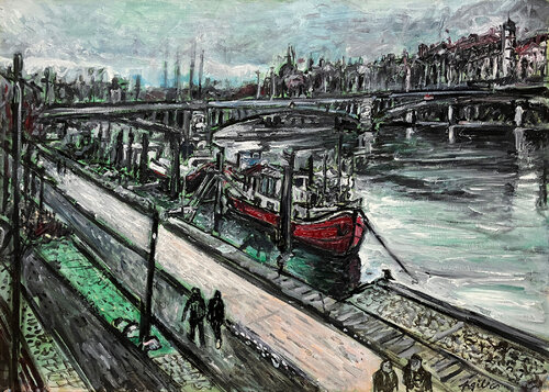 Quai du Rhône à Lyon von Gilles Pierre, Malerei kaufen auf Singulart