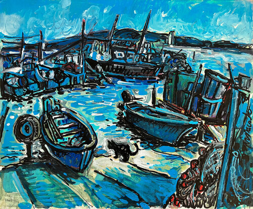 Le chat à la pointe courte à Sète van Gilles Pierre, Schilderij te koop op Singulart