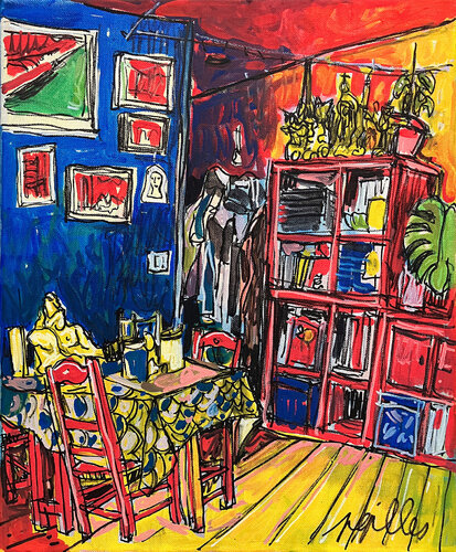 LE PETIT SALON di Gilles Pierre, Pittura in vendita su Singulart