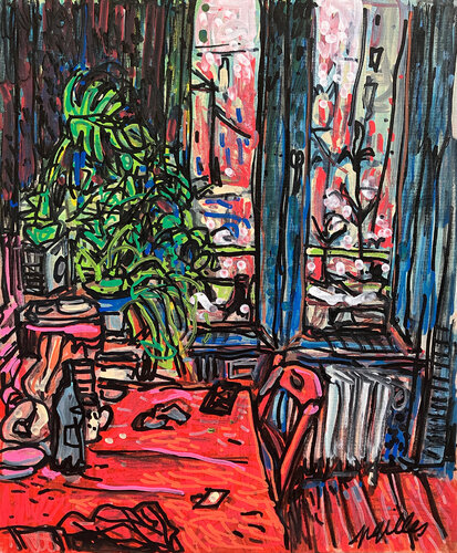 LA CUISINE ROUGE von Gilles Pierre, Malerei kaufen auf Singulart