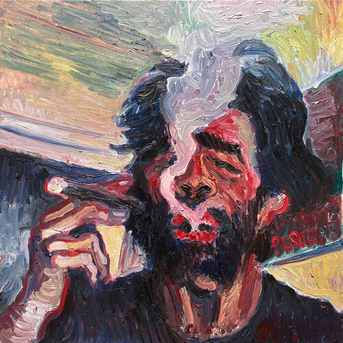 Autoportrait au cigare von Gilles Pierre, Malerei kaufen auf Singulart