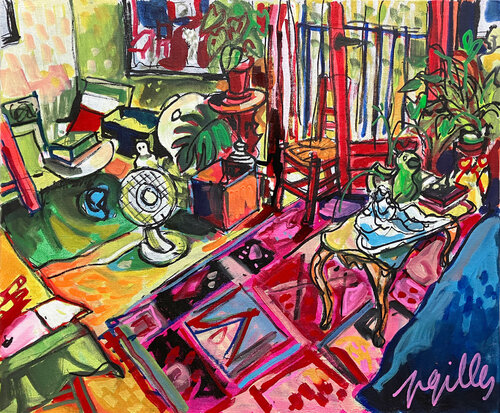 SALON DE CAGNE 2 di Gilles Pierre, Pittura in vendita su Singulart