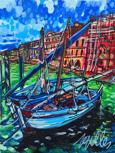 Barques à Sète di Gilles Pierre, Pittura in vendita su Singulart