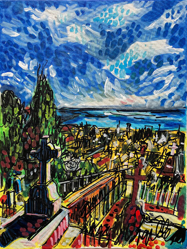 Cimetière marin à Sète van Gilles Pierre, Schilderij te koop op Singulart