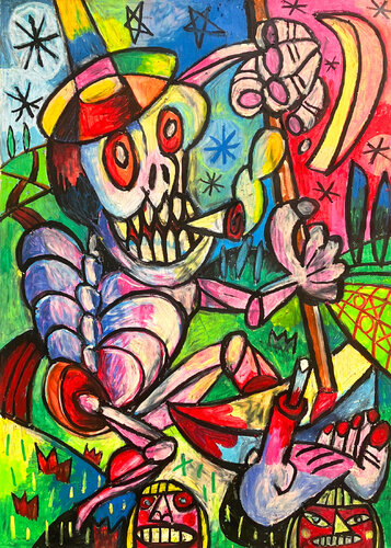 L'ARCANE SANS NOM du Tarot de Saint-Etienne - ARCANE N°13 version 2025 by Gilles Pierre, Work on Paper for Sale on Singulart