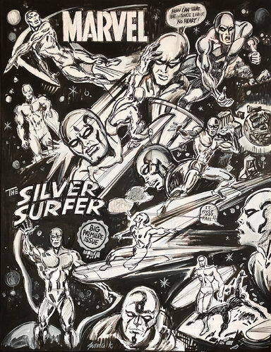 The SILVER SURFER by Gilles Pierre, Painting for Sale on Singulart