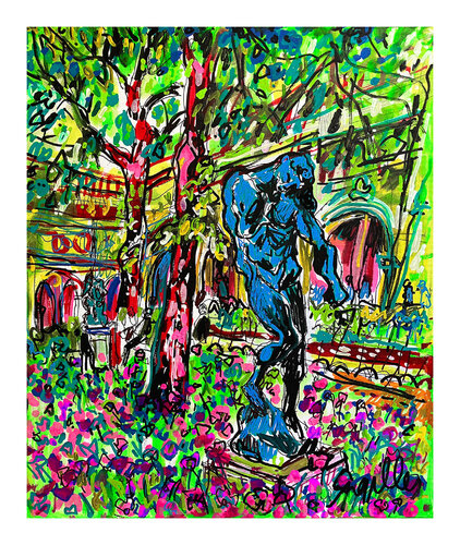 Jardin du musée des Beaux arts de Lyon di Gilles Pierre, Pittura in vendita su Singulart