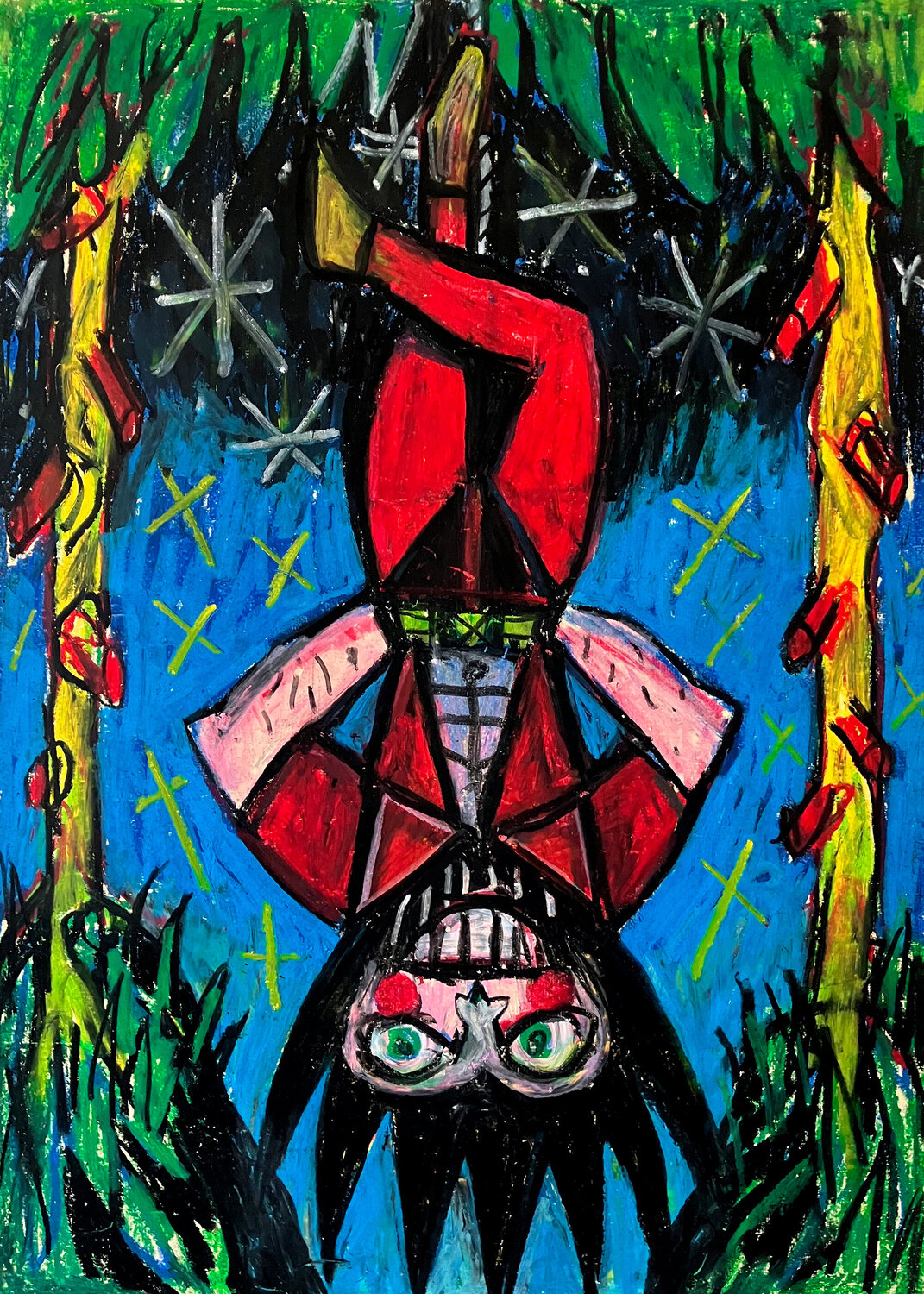 LE PENDU du Tarot de Saint-Etienne - ARCANE N°12 Gilles Pierre Opera su carta in vendita