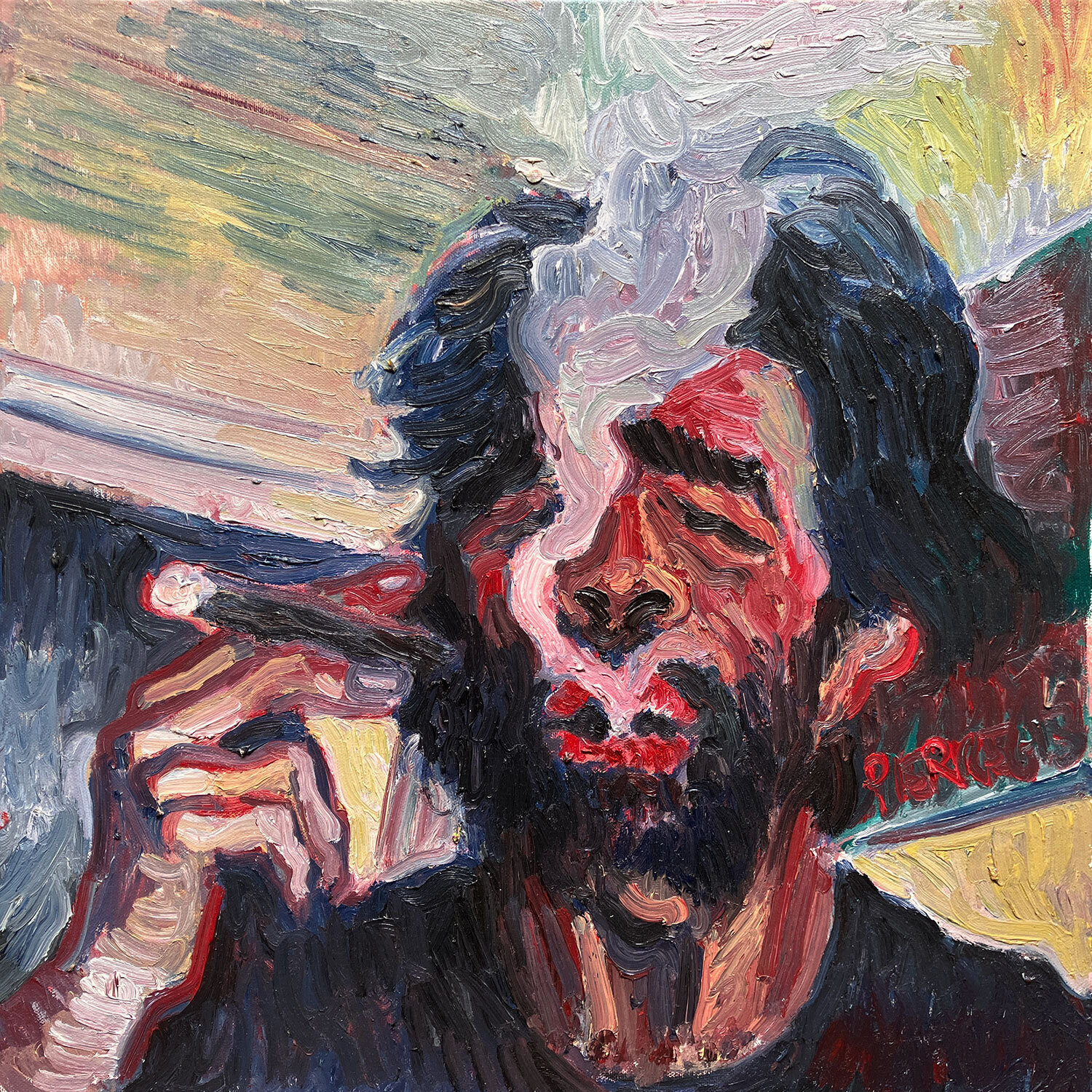 Autoportrait au cigare Gilles Pierre