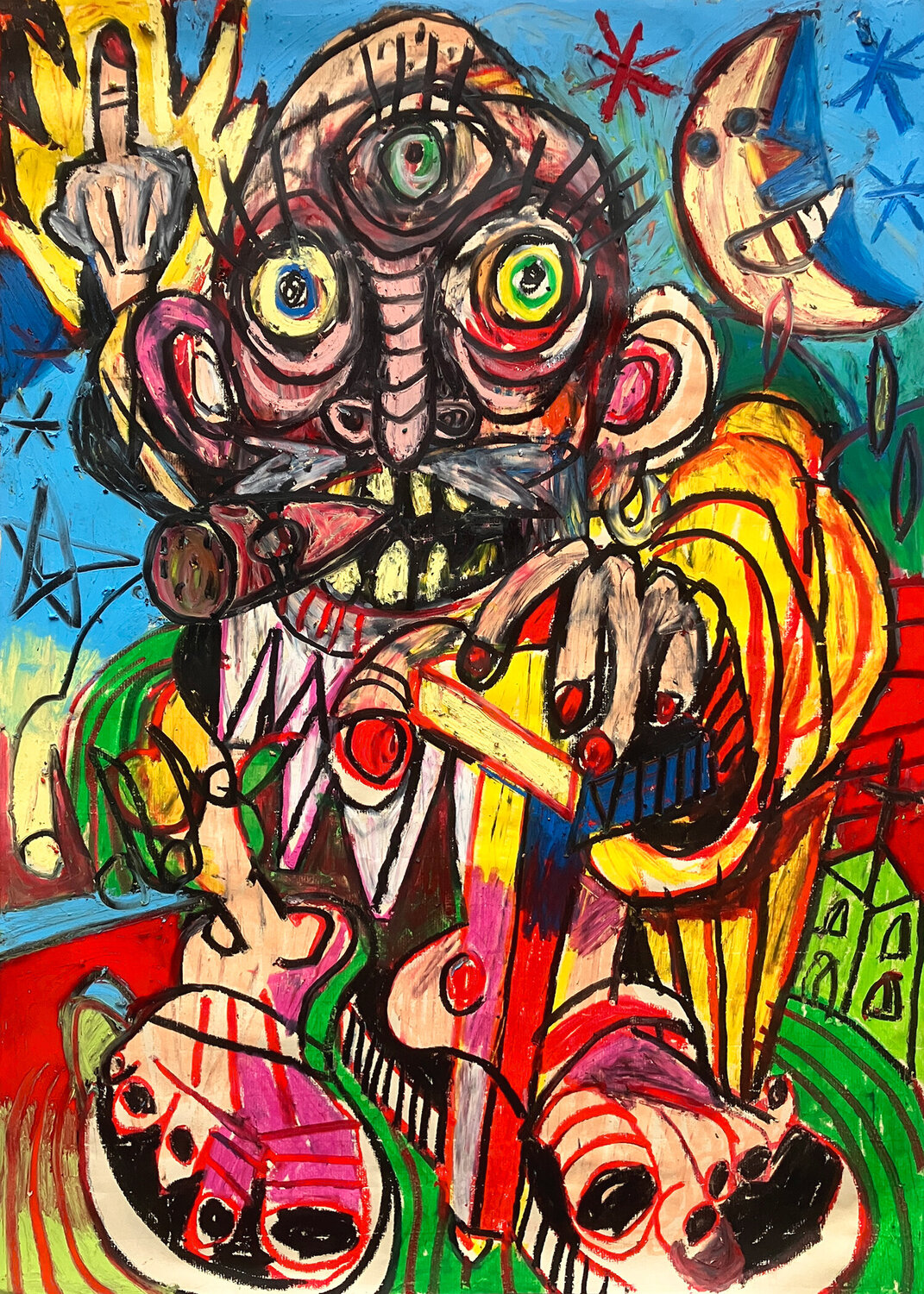 L'HERMITE du Tarot de Saint-Etienne - ARCANE N°9 version 2025 Gilles Pierre Werk auf Papier zu verkaufen